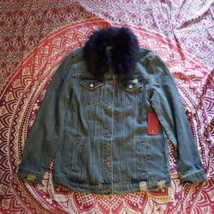 NWT Boomboom Jean Jacket w/ Removeable Fur Collar